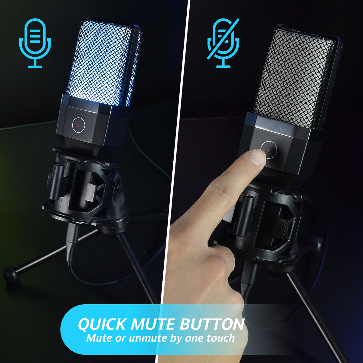 Micro à Condensateur USB Pro – RGB, Streaming & Podcast