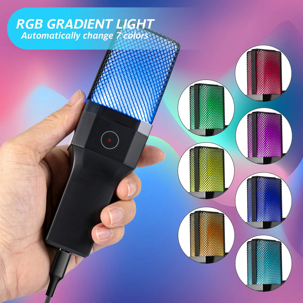 Micro à Condensateur USB Pro – RGB, Streaming & Podcast