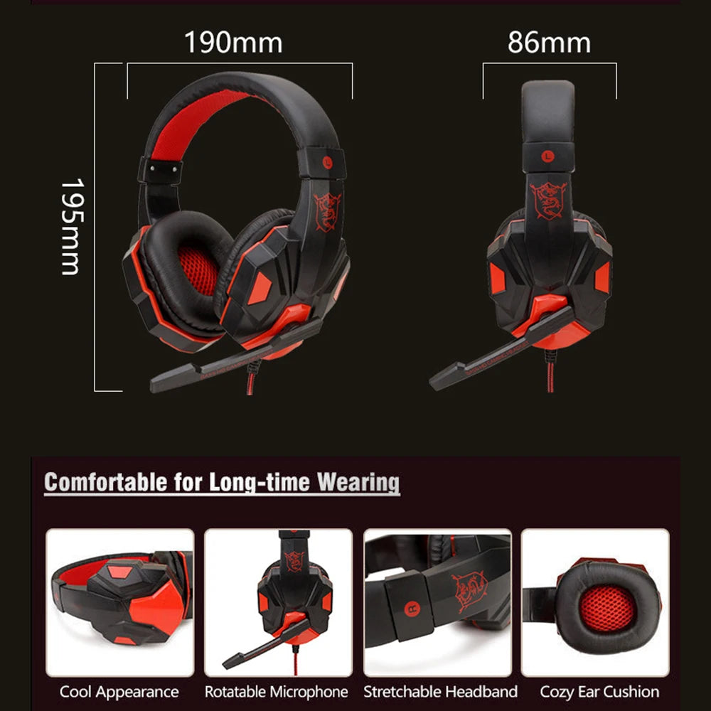 Casque Gaming Filaire Jack 3,5 mm avec Micro – PC, PS4, Xbox, Switch