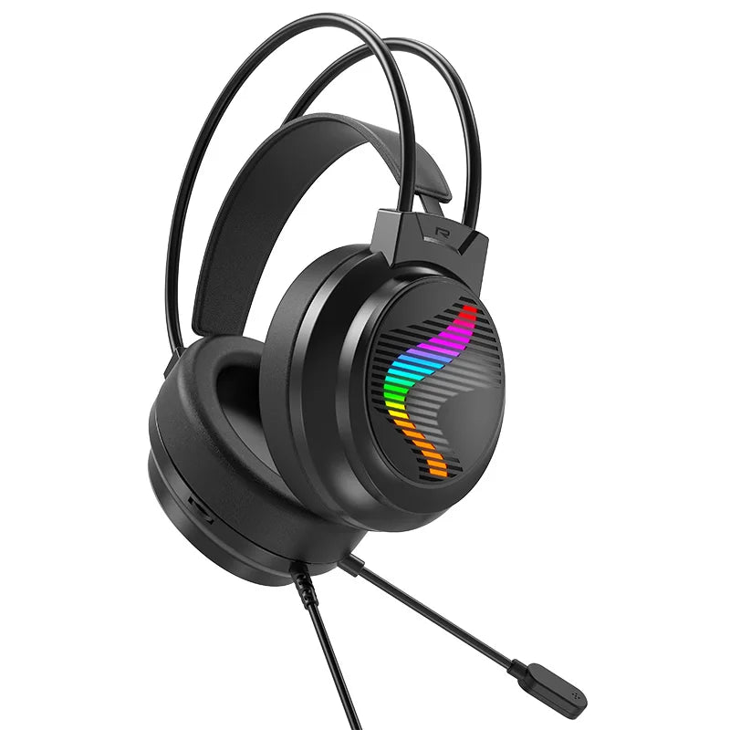 Casque Gaming Acinaci J11 – Micro, LED, Jack 3,5 mm (PC, PS4, PS5, Xbox, Switch)