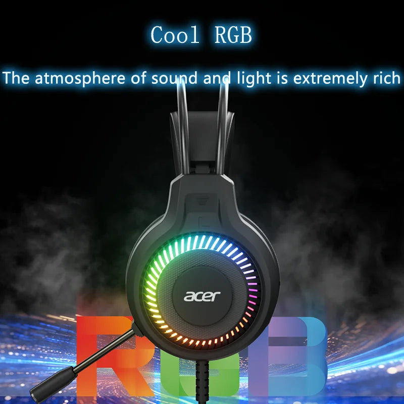 Casque Gaming Acer OHW303 – Son Surround 7.1, LED, Micro