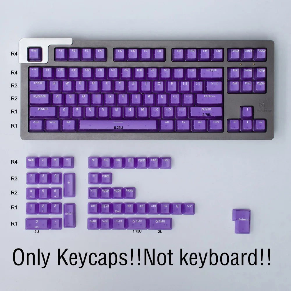 Keycaps Transparents 132 Touches – Profil OEM, Rétroéclairage RGB
