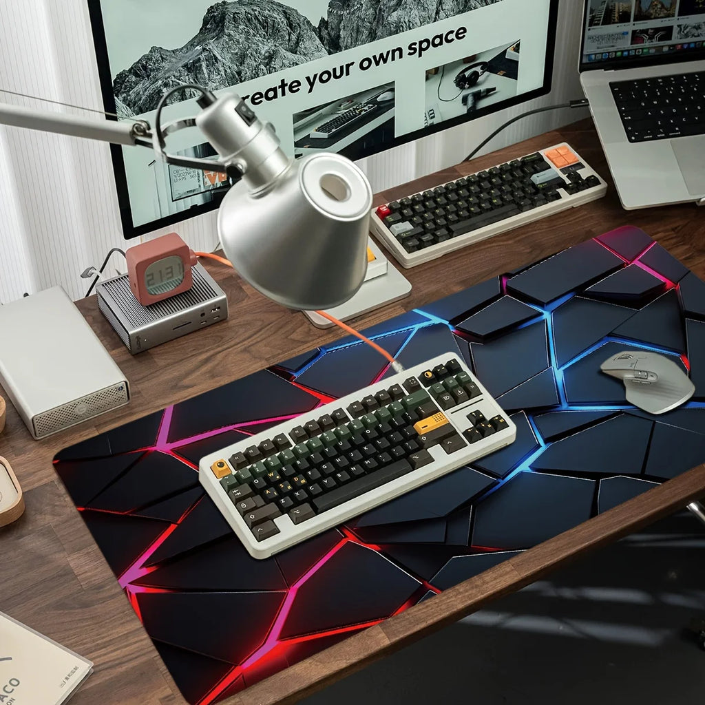 Tapis de Souris Gaming XXL Néon – 80 ou 90 x 40 cm, Antidérapant