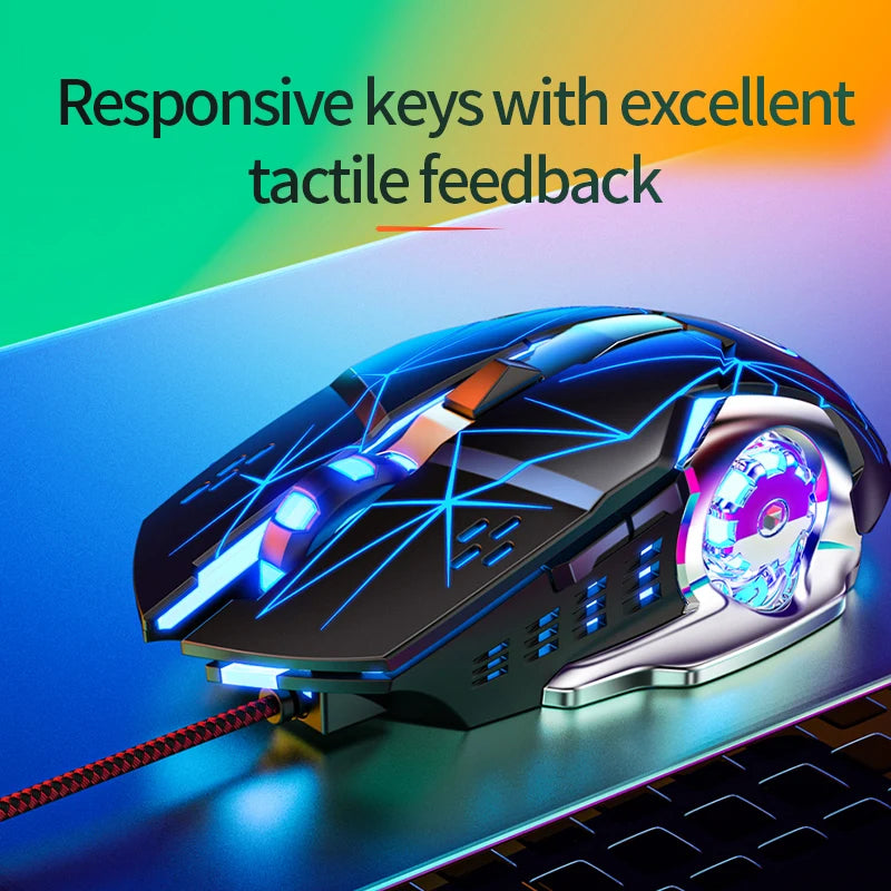 Souris Gaming Filaire USB – Rétroéclairée, 6 boutons, DPI réglable