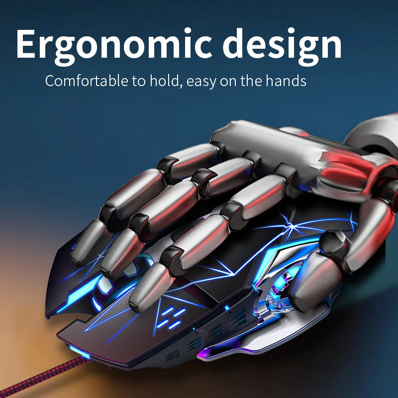 Souris Gaming Filaire USB – Rétroéclairée, 6 boutons, DPI réglable