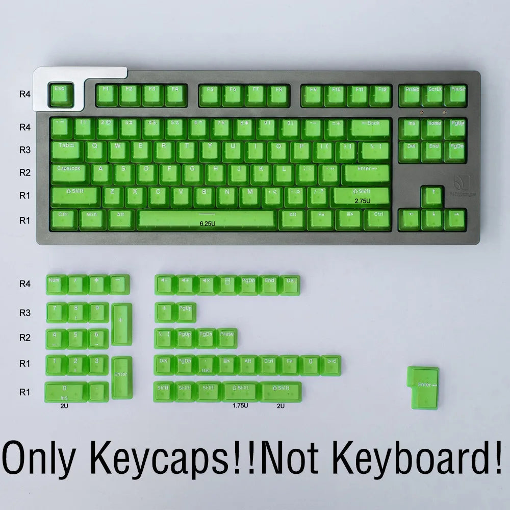 Keycaps Transparents 132 Touches – Profil OEM, Rétroéclairage RGB