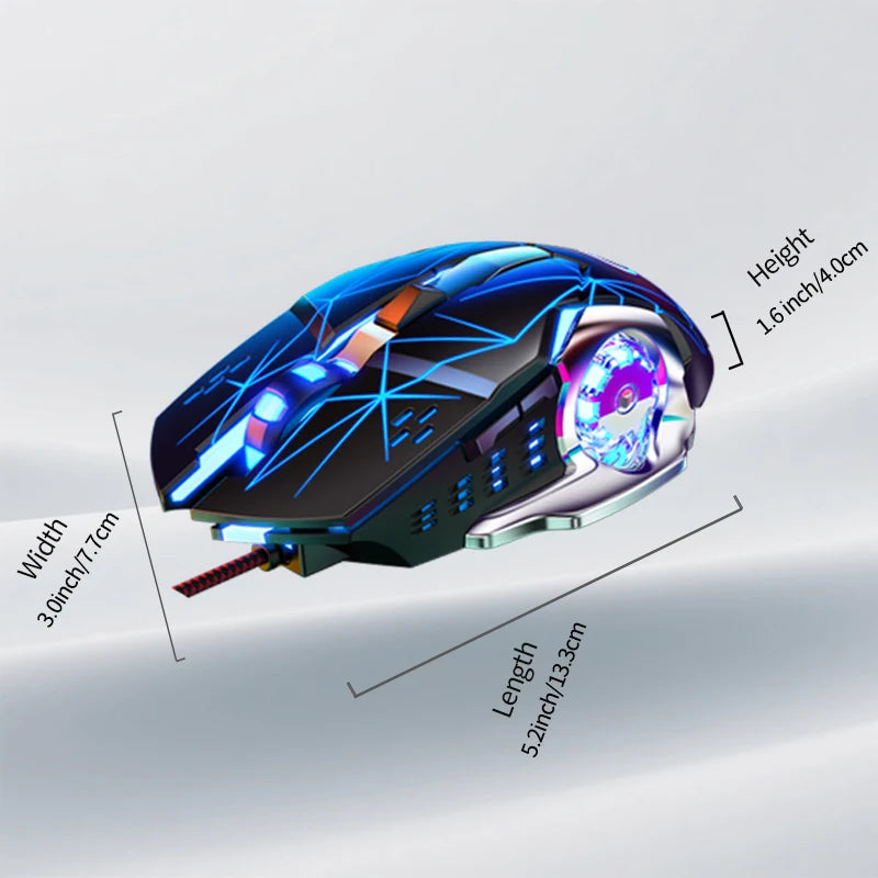 Souris Gaming Filaire USB – Rétroéclairée, 6 boutons, DPI réglable