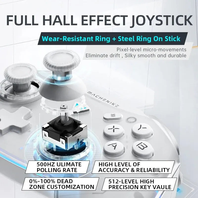 Manette Machenike G5 Pro Elite – Effet Hall, Sans fil, RGB (PC, Switch, Mobile)