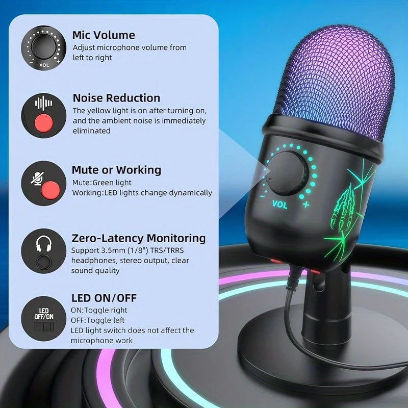 Micro USB Streaming & Karaoké V5 – Antibruit, Support Téléphone