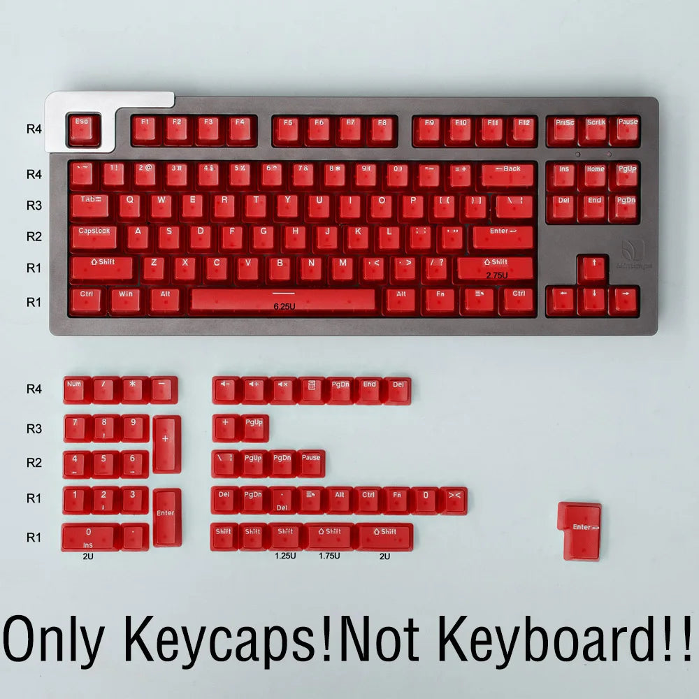 Keycaps Transparents 132 Touches – Profil OEM, Rétroéclairage RGB