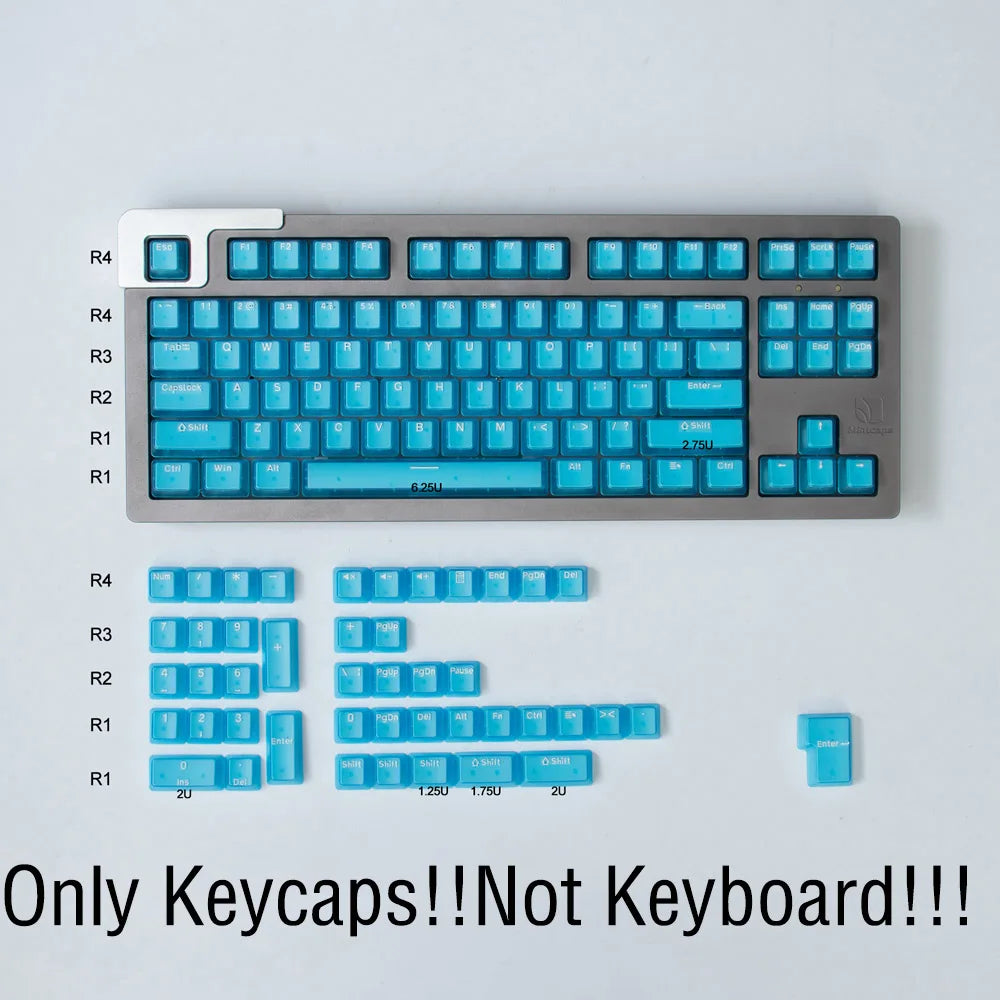 Keycaps Transparents 132 Touches – Profil OEM, Rétroéclairage RGB
