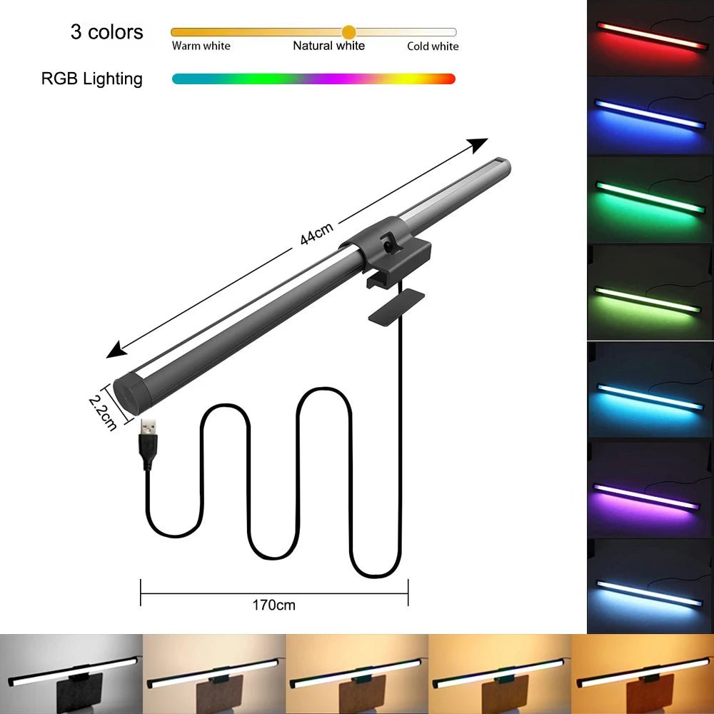 Barre Lumineuse d'Écran RGB – Lampe Moniteur Gaming à Intensité Réglable