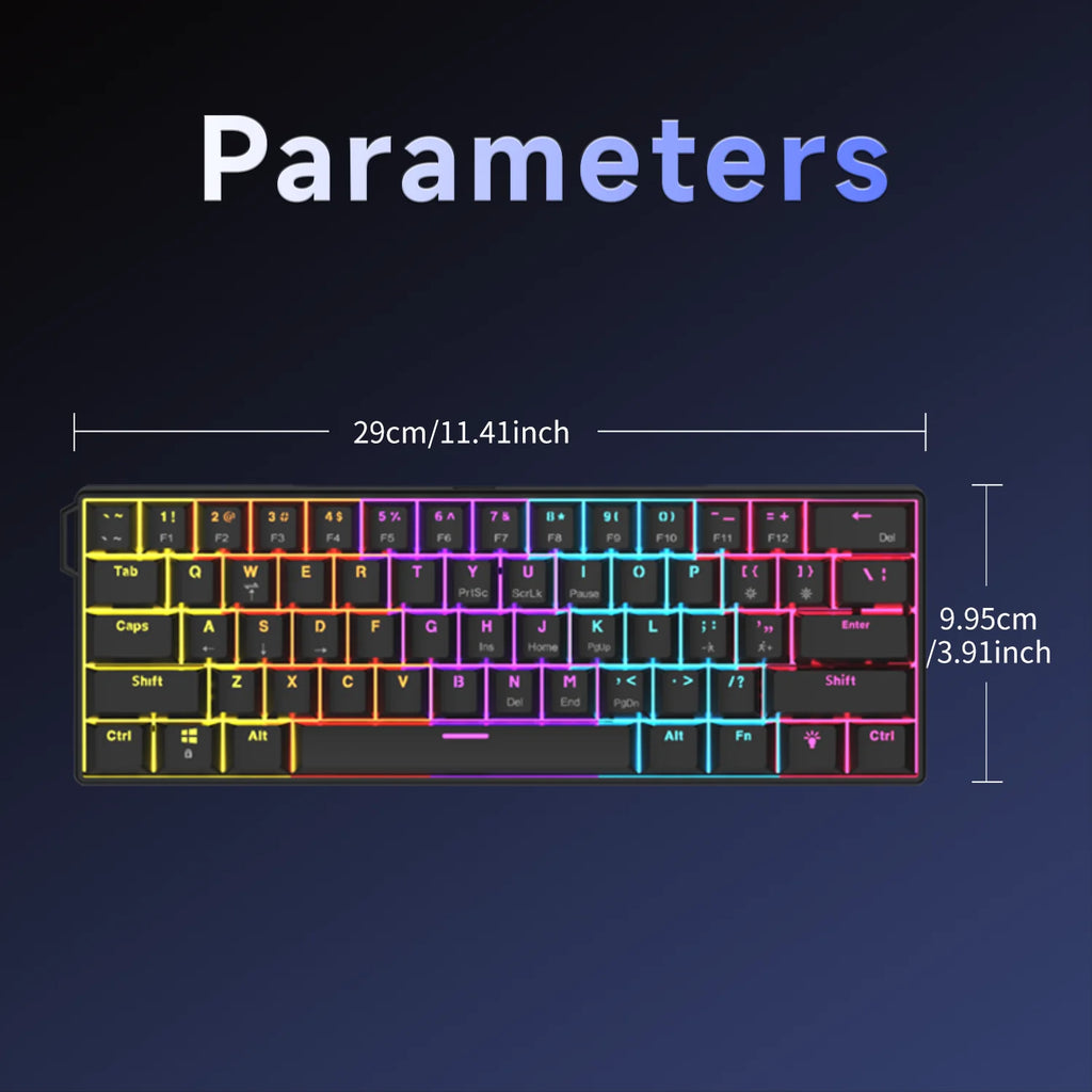 Clavier Mécanique AJAZZ NK61 60 % – Hot-Swap, RGB, 61 touches