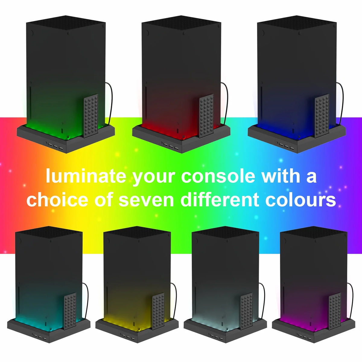 Station Support RGB pour Xbox Series X/S – Hub USB 3 ports