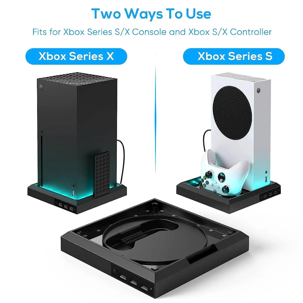 Station Support RGB pour Xbox Series X/S – Hub USB 3 ports